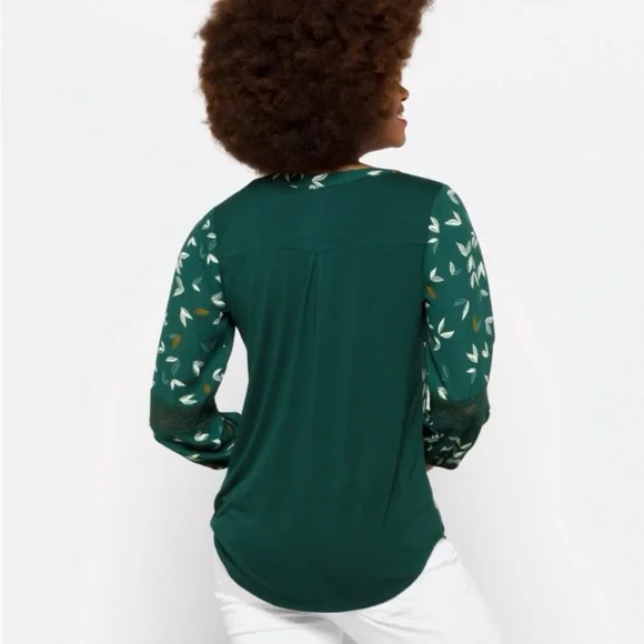 Fortune + Ivy Brooker Mixed Material Blouse - Picture 2 of 8